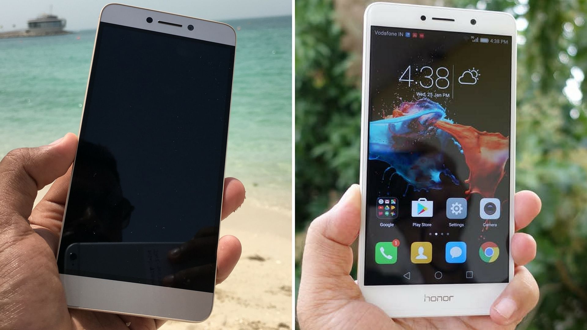 Both Coolpad Cool Play 6 (left) and Honor 6x (right) sport dual-camera