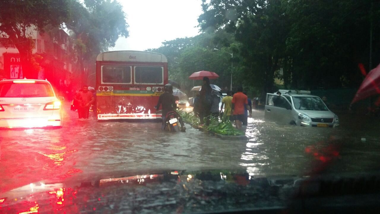 Heavy rains flood Mumbai.