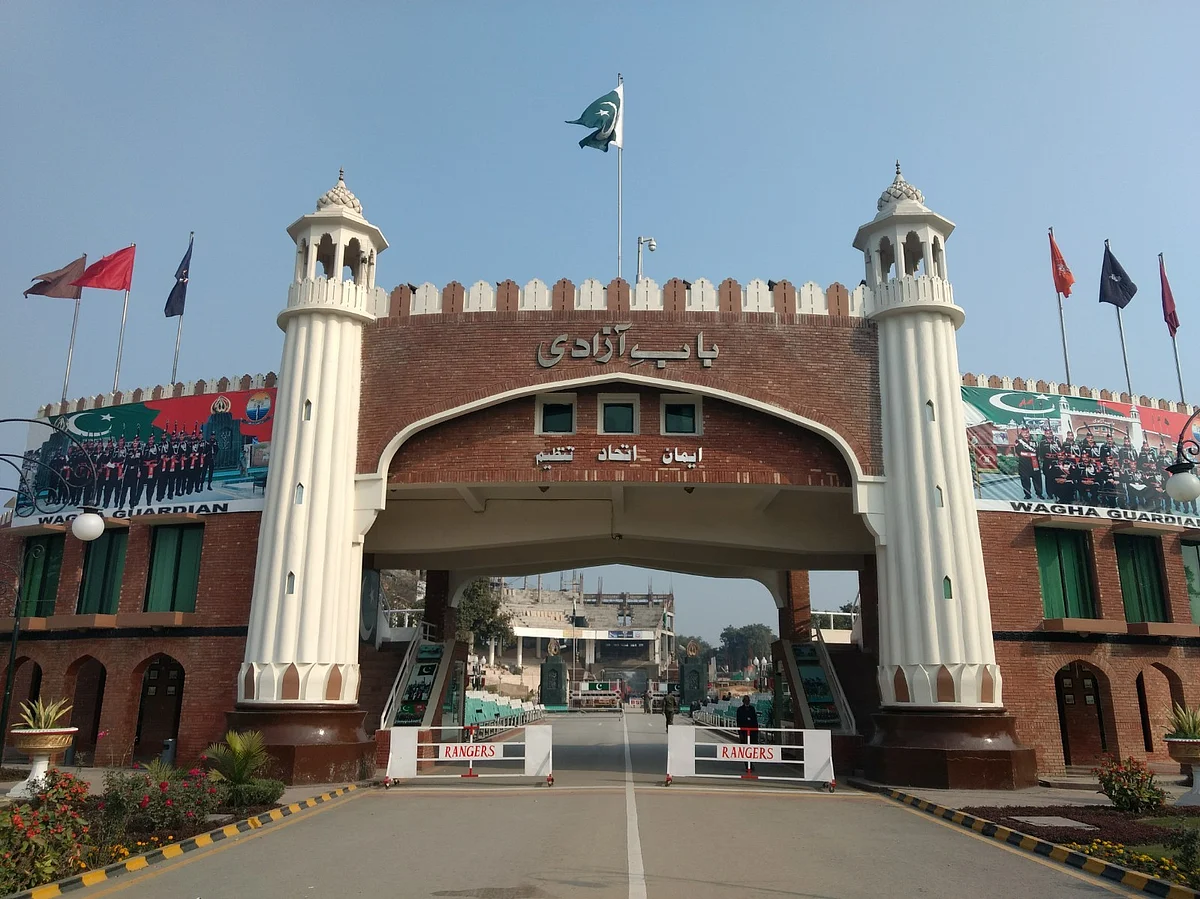 The Baab e Azaadi gate at the Wagha border clicked from the Pakistan side. 