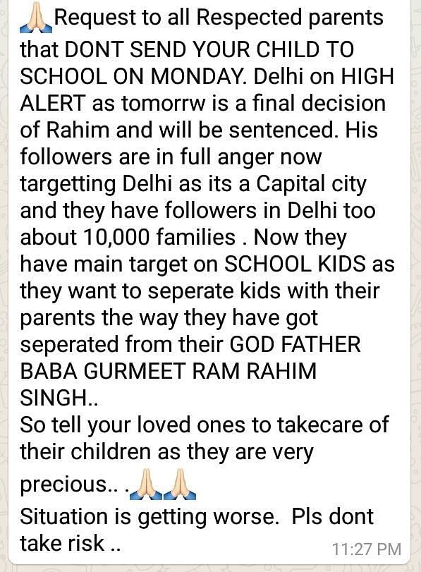 The Delhi Police dismissed as rumours the reports of schools in the national capital being shut on Monday.
