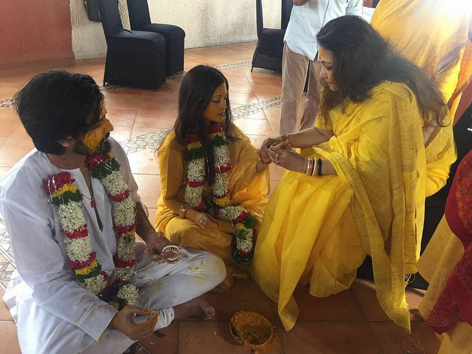 Actor Riya Sen took her vows in a hush-hush  ceremony with long time boyfriend Shivam Tewari on Wednesday.