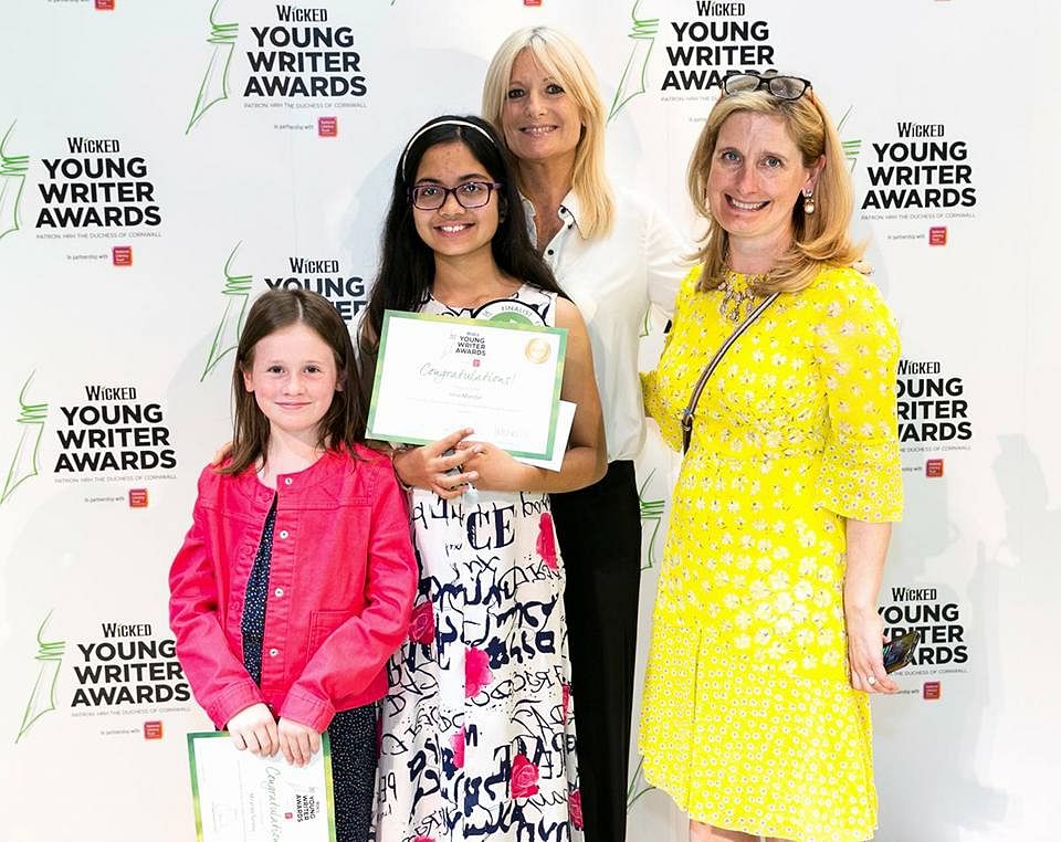 Iona, joint winner of the Young Writer Award, was two when she moved to the UK from India and couldn’t speak English
