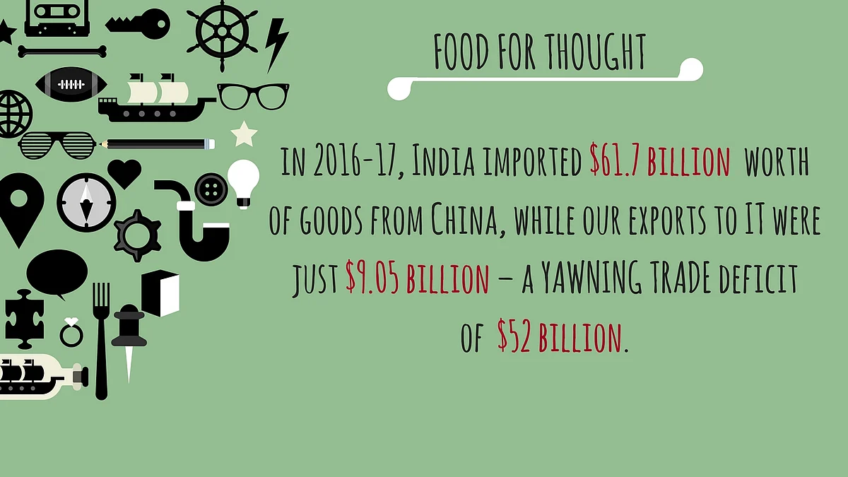 The yawning Trade Deficit is due to the nature of goods being exchanged. While China exports completed, value-added goods, India only exports primary goods such as cotton. 