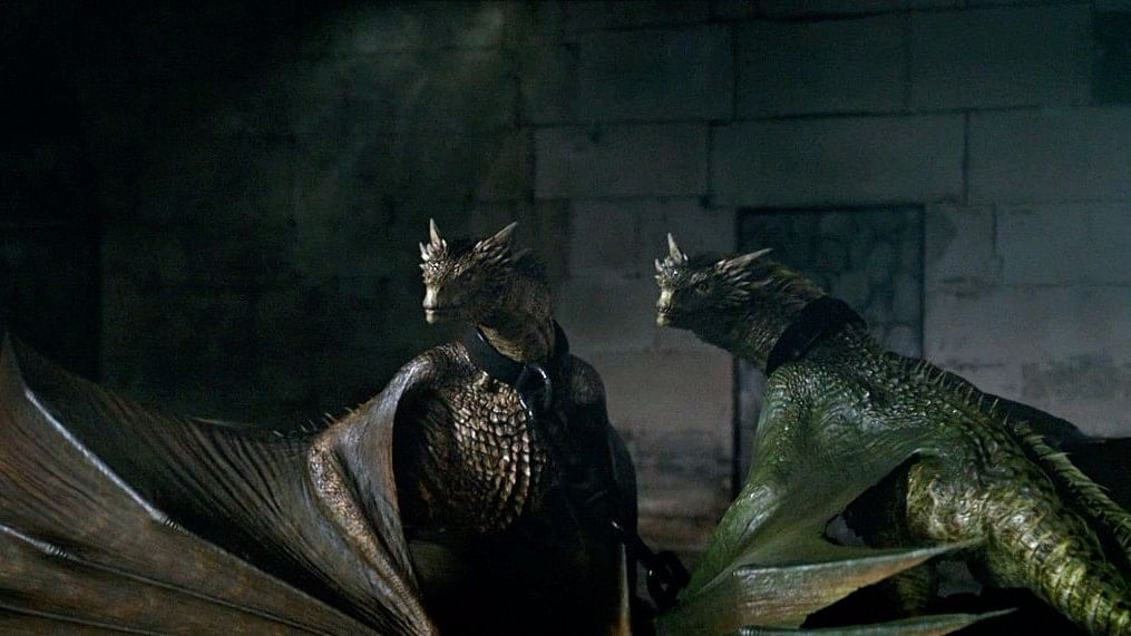 Viserion (left) and Rhaegal (right) from their Season 4 avatars.