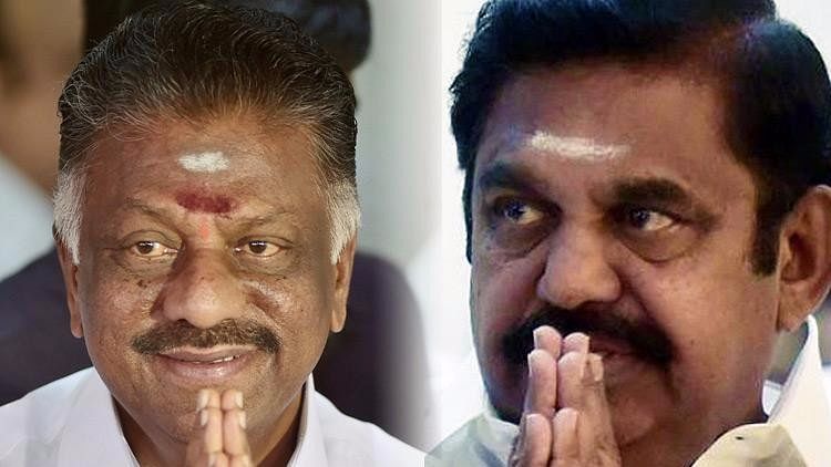 Edappadi Palanisamy (EPS) on the left, and O Panneerselvam (OPS) on the right 