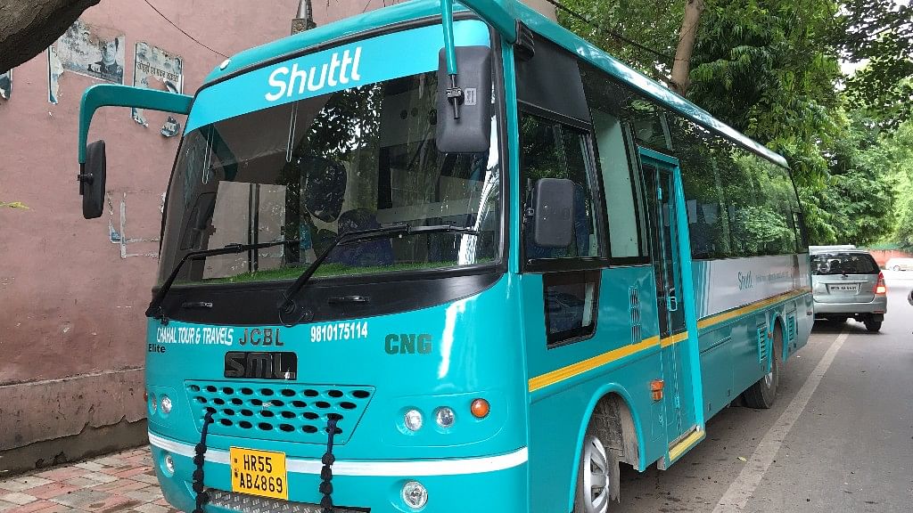 Shuttl prototype bus that will be available soon.