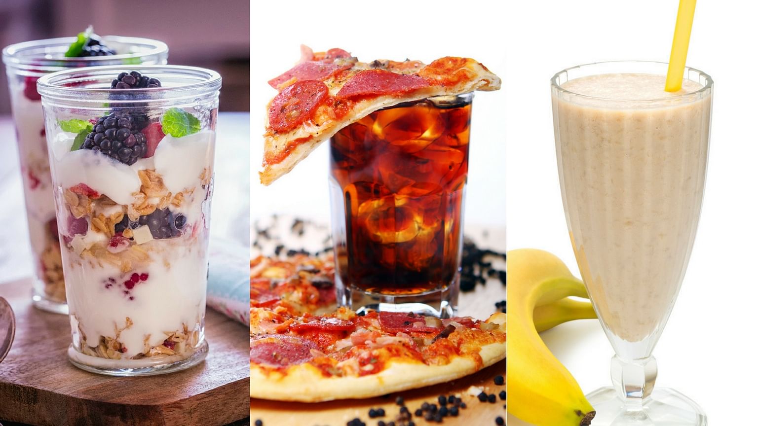 

Yoghurt smoothies with dollops of fruits, cheesy food with aerated drinks and milk with bananas are food combinations you must stay away from.&nbsp;