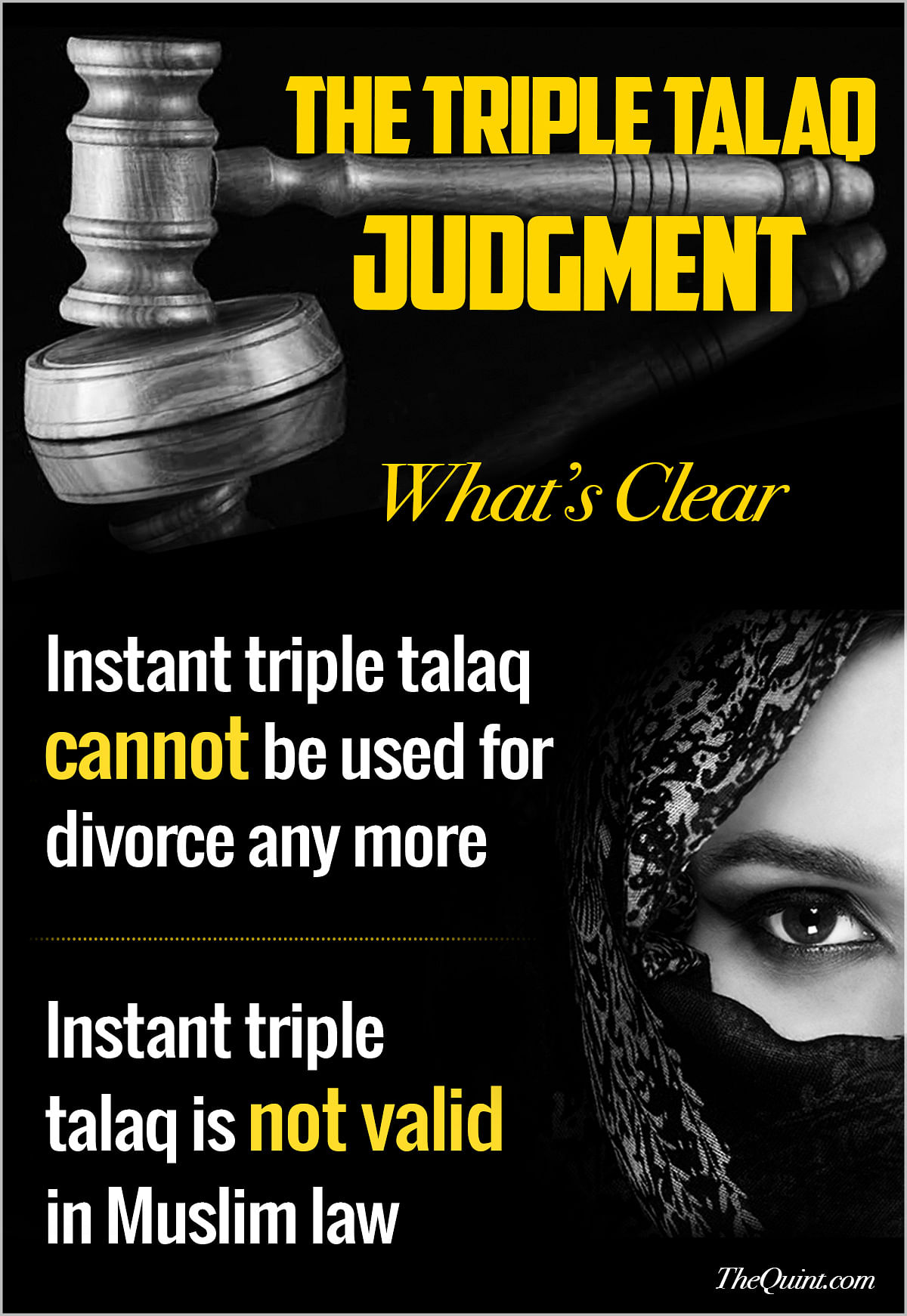 

The validity of triple talaq was struck down with a majority of the 3:2 split within the five-judge bench.