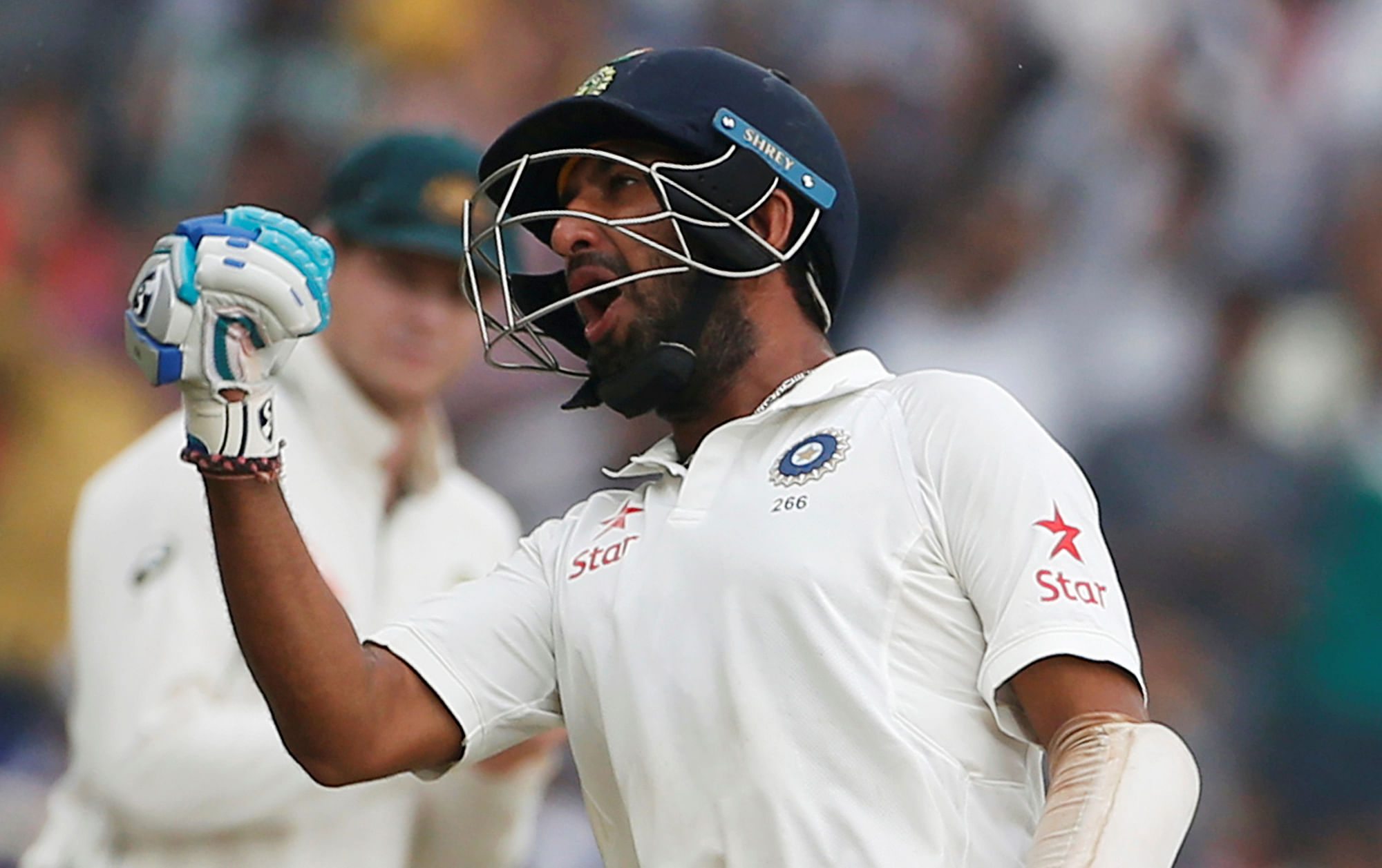 Cheteshwar Pujara Wields His Bat Like a Knight Protecting ...