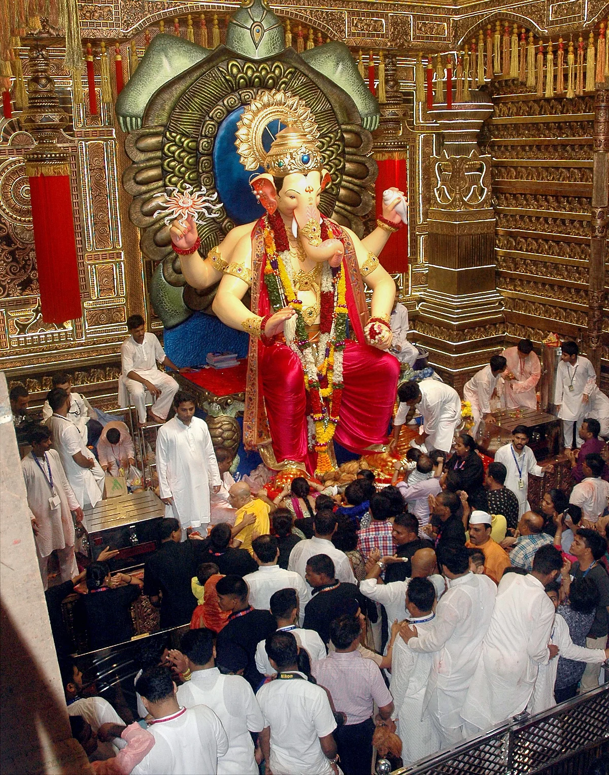 Lalbaugcha Raja, the most famous Ganpati idol in Mumbai.