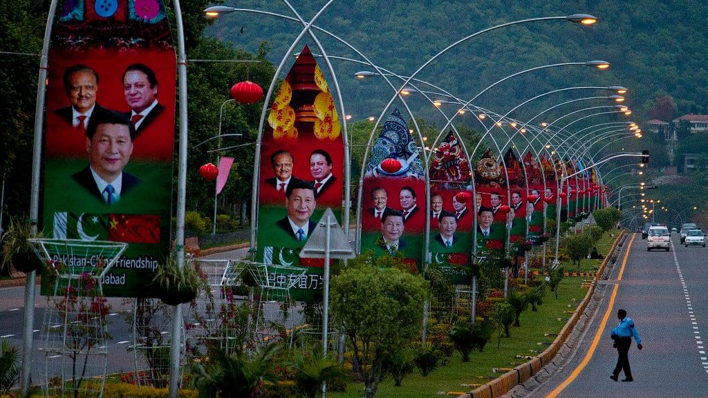 File photo of billboards showing pictures of Chinese President Xi Jinping, Pakistan’s President Mamnoon Hussain and now former Prime Minister Nawaz Sharif welcoming Jingping to Islamabad.