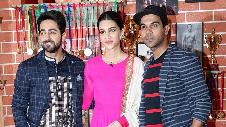 Ayushmann Khurana, Kriti Sanon and Rajkummar Rao promote their film <i>Bareilly Ki Barfi.</i>