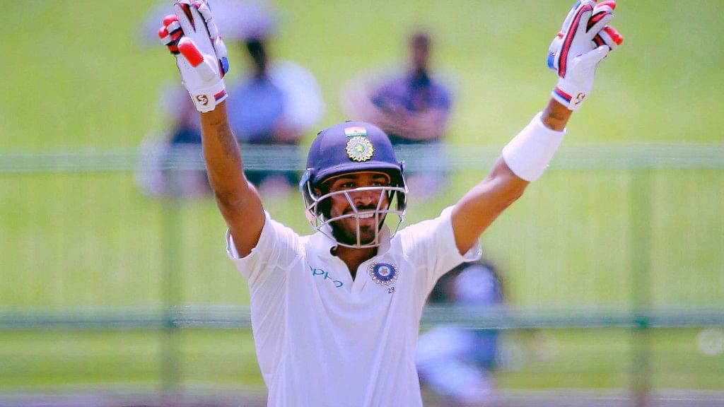 Hardik Pandya celebrates his maiden Test century