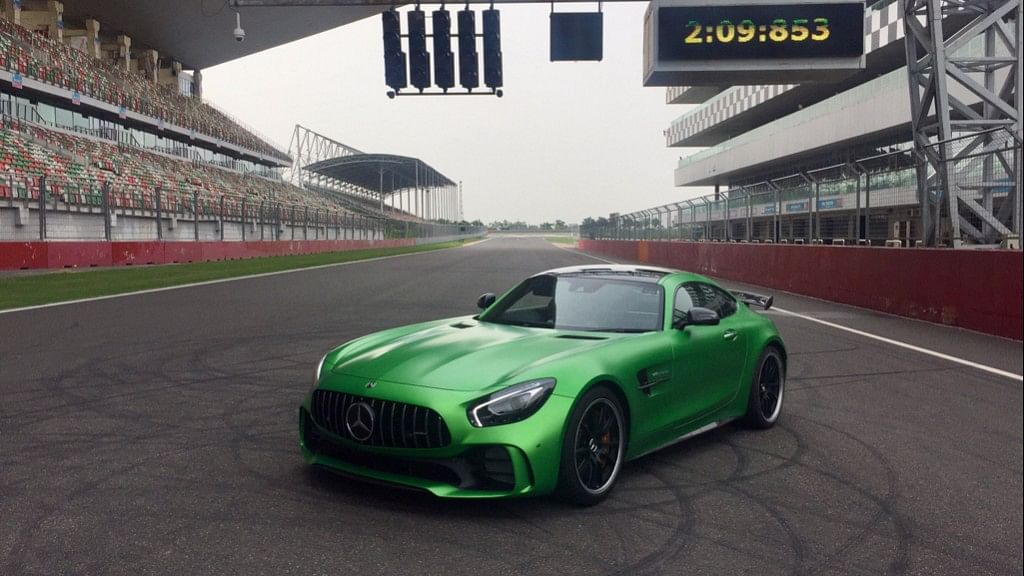 The Mercedes-Benz AMG GT R set the record for the fastest lap at the Buddh Circuit by a production car.&nbsp;