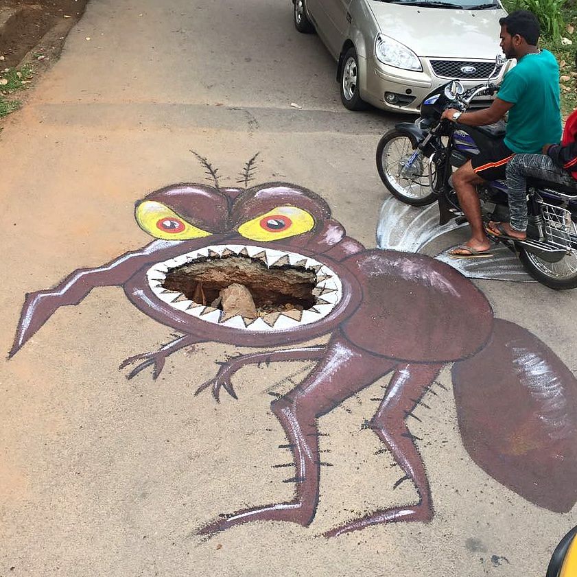 Baadal, who hails from Mysuru, is known for his artwork drawing attention to civic issues.