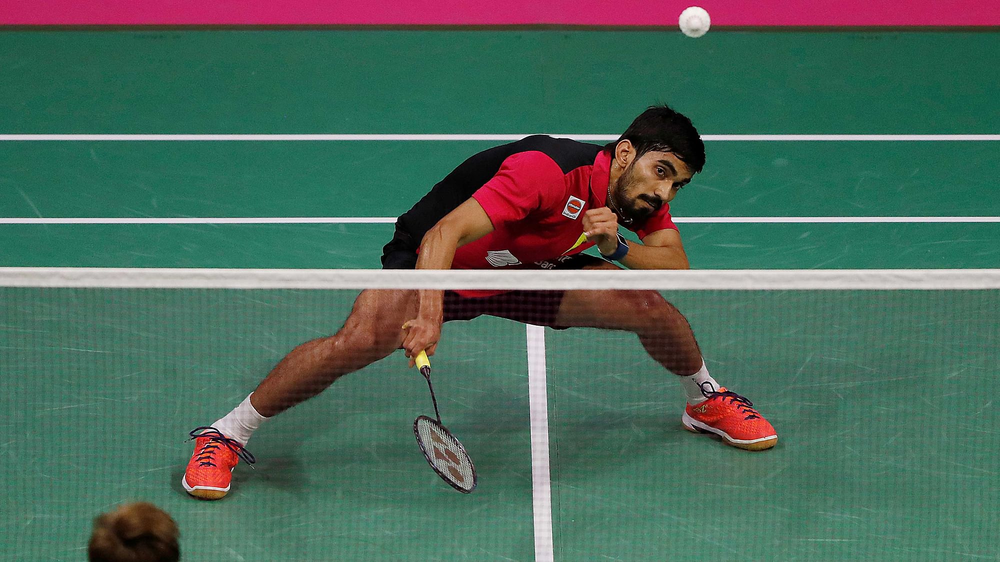 Kidambi Srikanth in action during the World Championships.&nbsp;