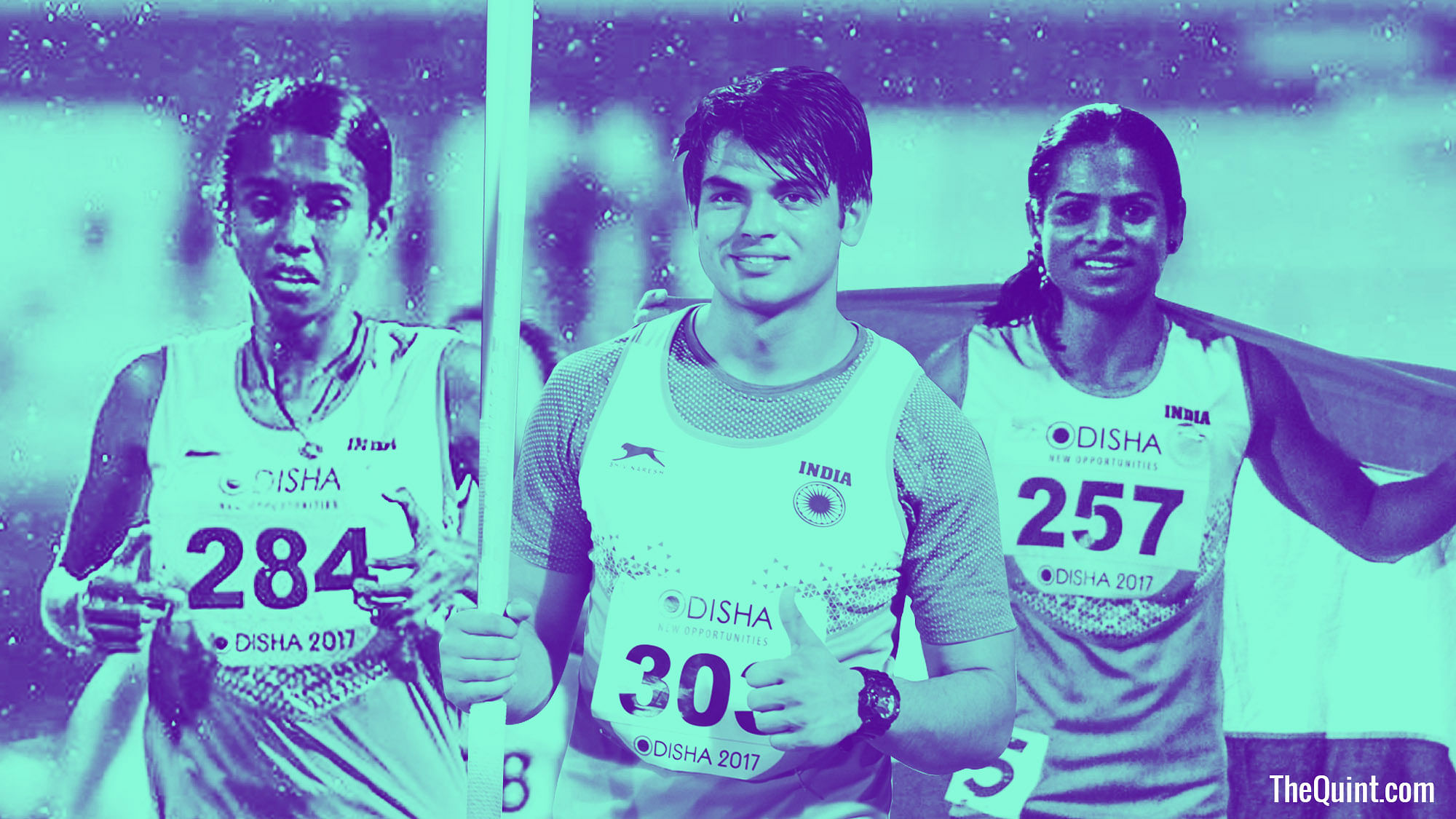 PU Chitra(left) was not allowed to compete in London by the Indian Athletics Federation. Neeraj Chopra (centre) is India’s best bet for a medal. Dutee Chand (right) did not qualify for the Games but was an invitee of the IAAF