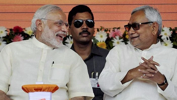 PM Narendra Modi with Bihar Chief Minister Nitish Kumar. 