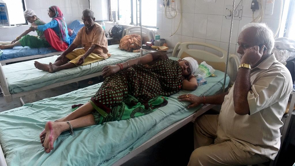 Passengers of Puri-Haridwar Utkal Express train accident  being treated at Muzaffarnagar distirct hospital on Sunday.