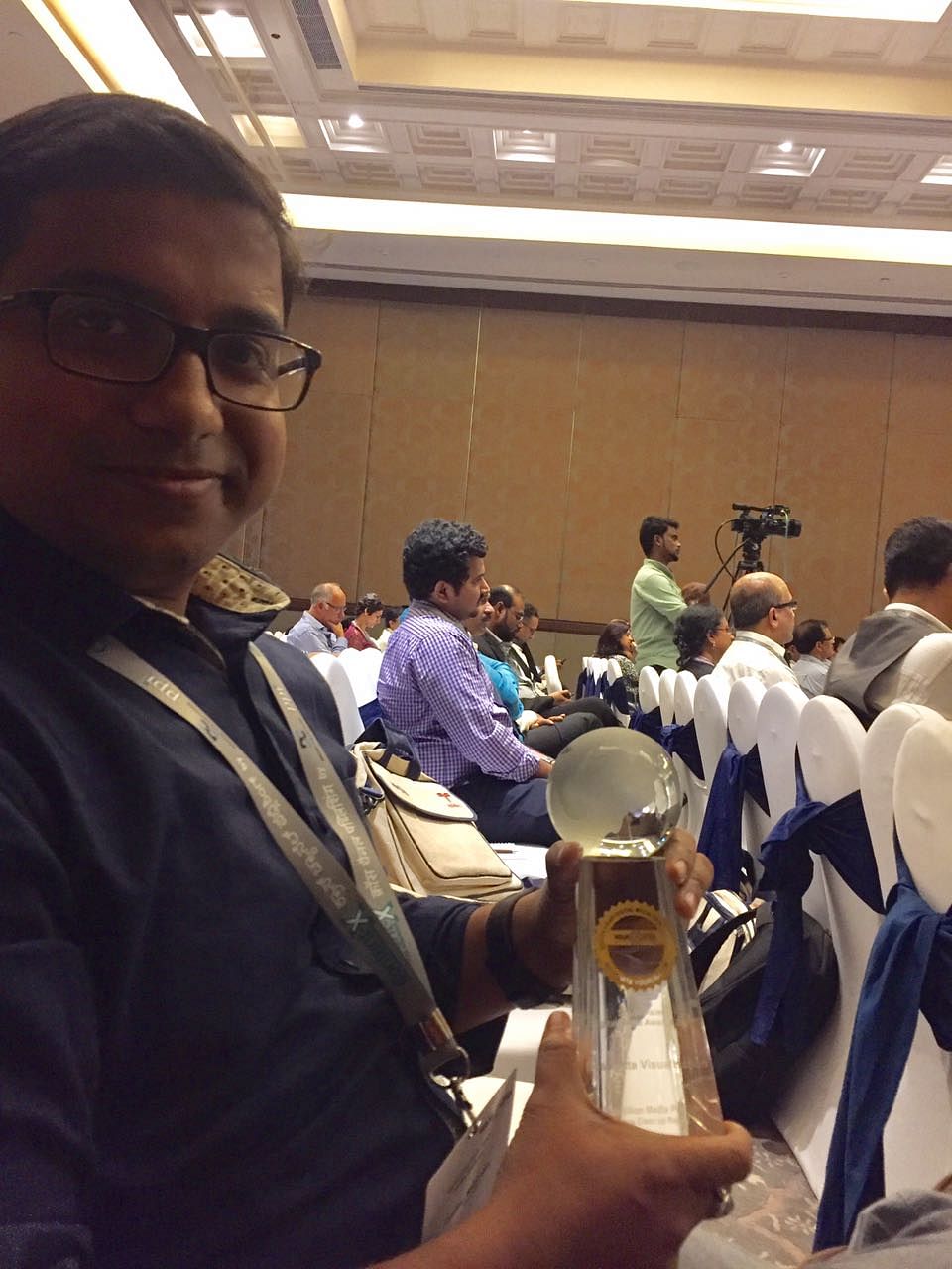 The Quint’s Tushar Banerjee at the South Asian Digital Media Awards 2017 in Chennai.