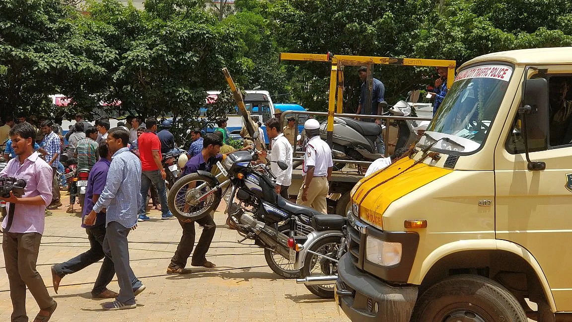 Motorcycles were taken to various traffic police stations. 