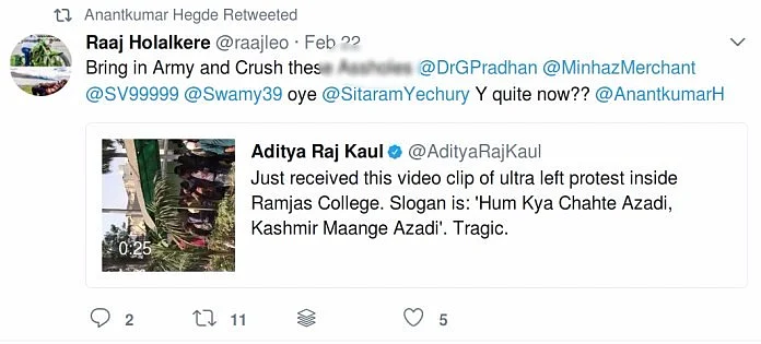 What Minister Anantkumar Hegde’s Tweets Tell Us About His Mindset