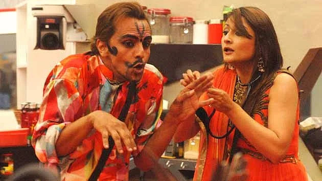 Imam and Uravshi during a task in <i>Bigg Boss </i>house.