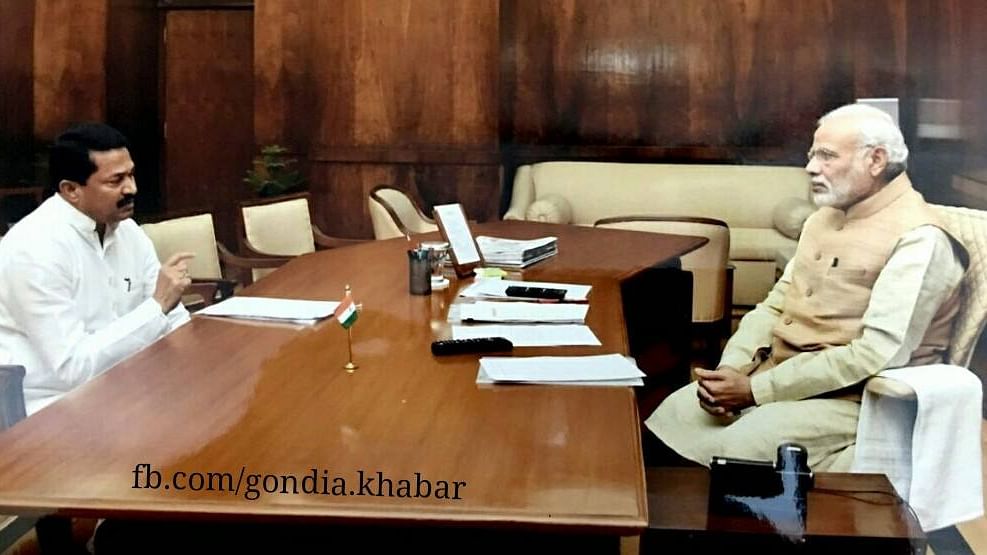 BJP MP Nana Patole and Prime Minister Narendra Modi at a meeting held on Friday.