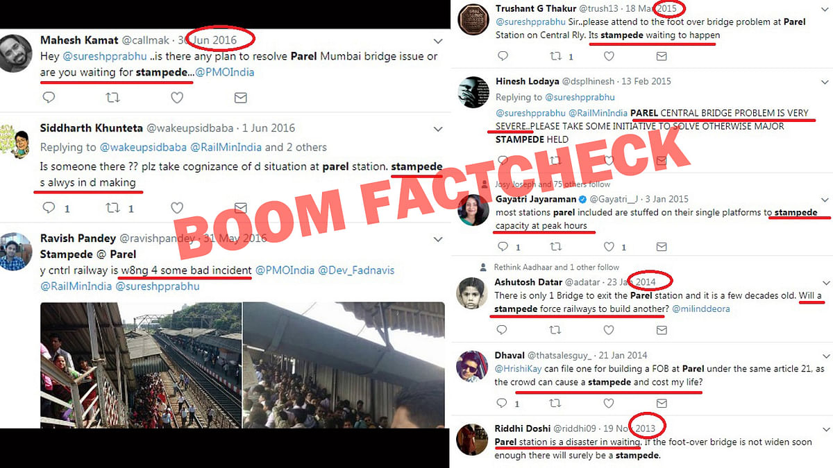 After Elphinstone bridge stampede, citizens dug out old tweets warning the railways about a possible stampede.