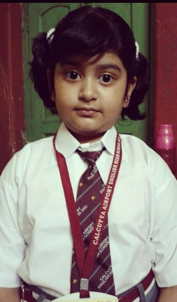 Shubhangi Chatterjee, a student of class 3, at Calcutta Airport English High School