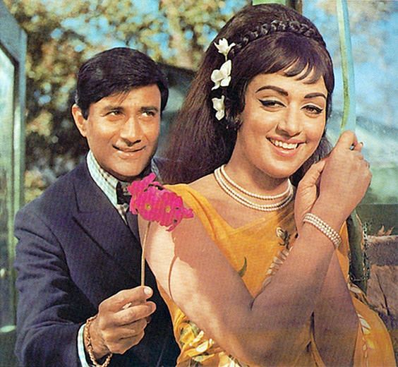 Dev Anand with Hema Malini.