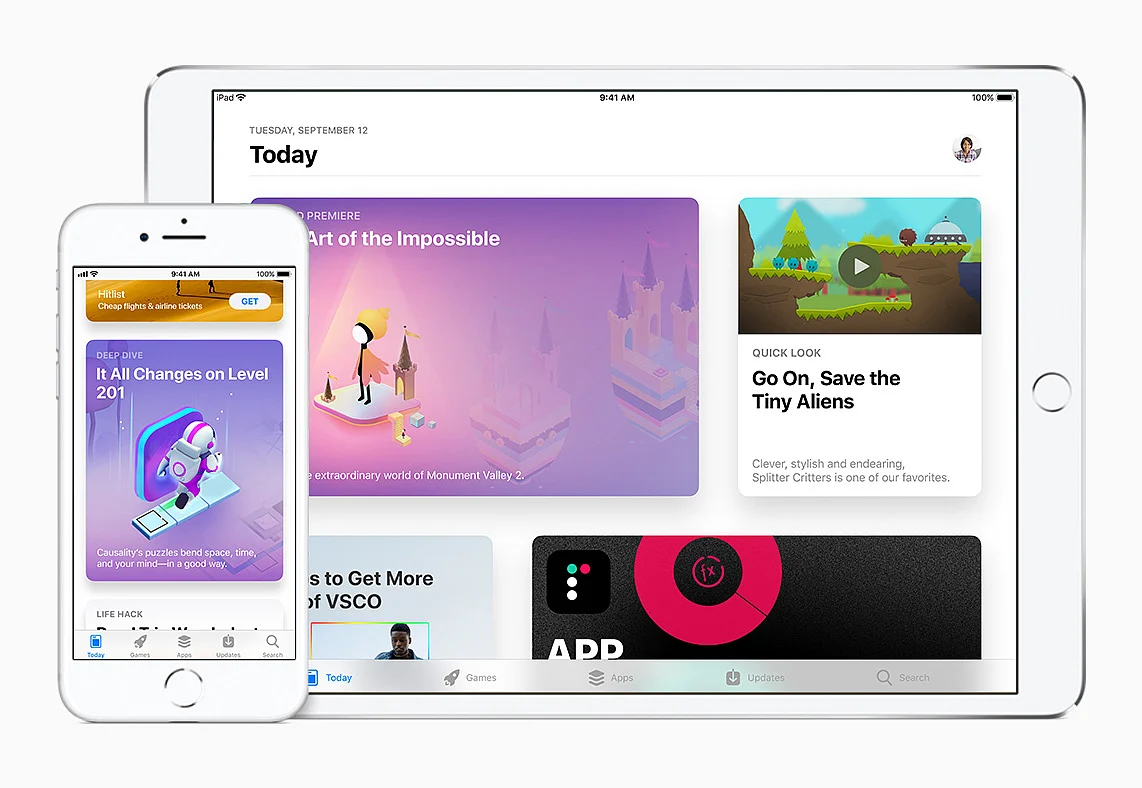 The new-look app store on iOS for iPad. 