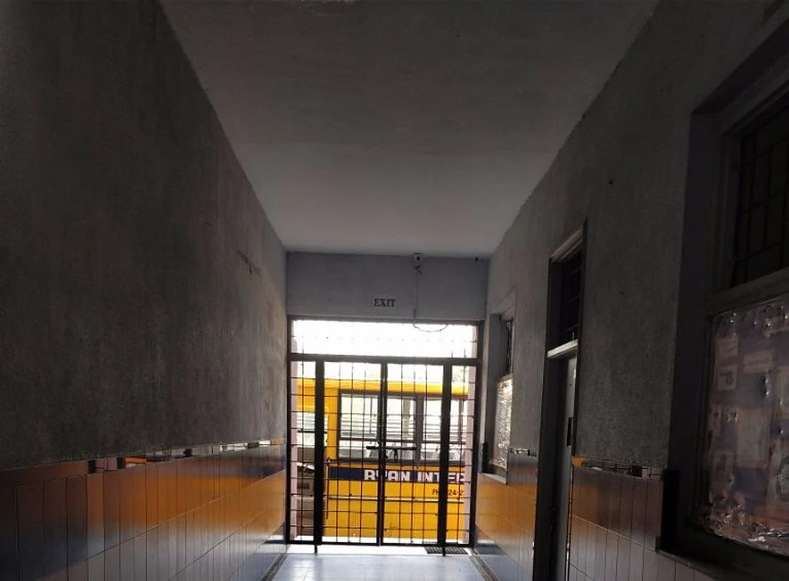 The CCTV camera manning the corridor near the toilet is not in working condition.