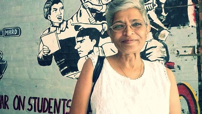 A photograph of Gauri Lankesh shared by JNU student Shehla Rashid.