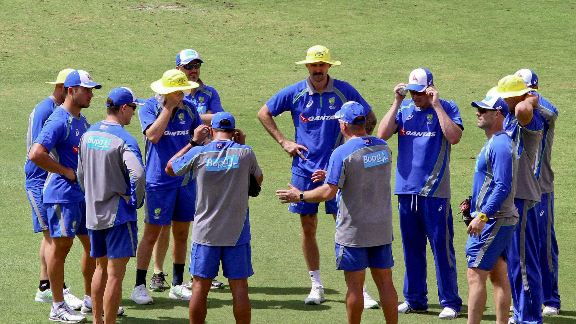 Australian cricket team  during a practice session in Chennai