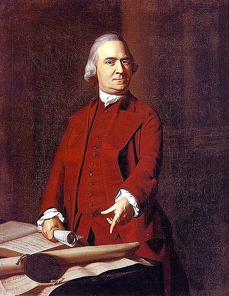 A portrait of Samuel Adams, circa 1772.
