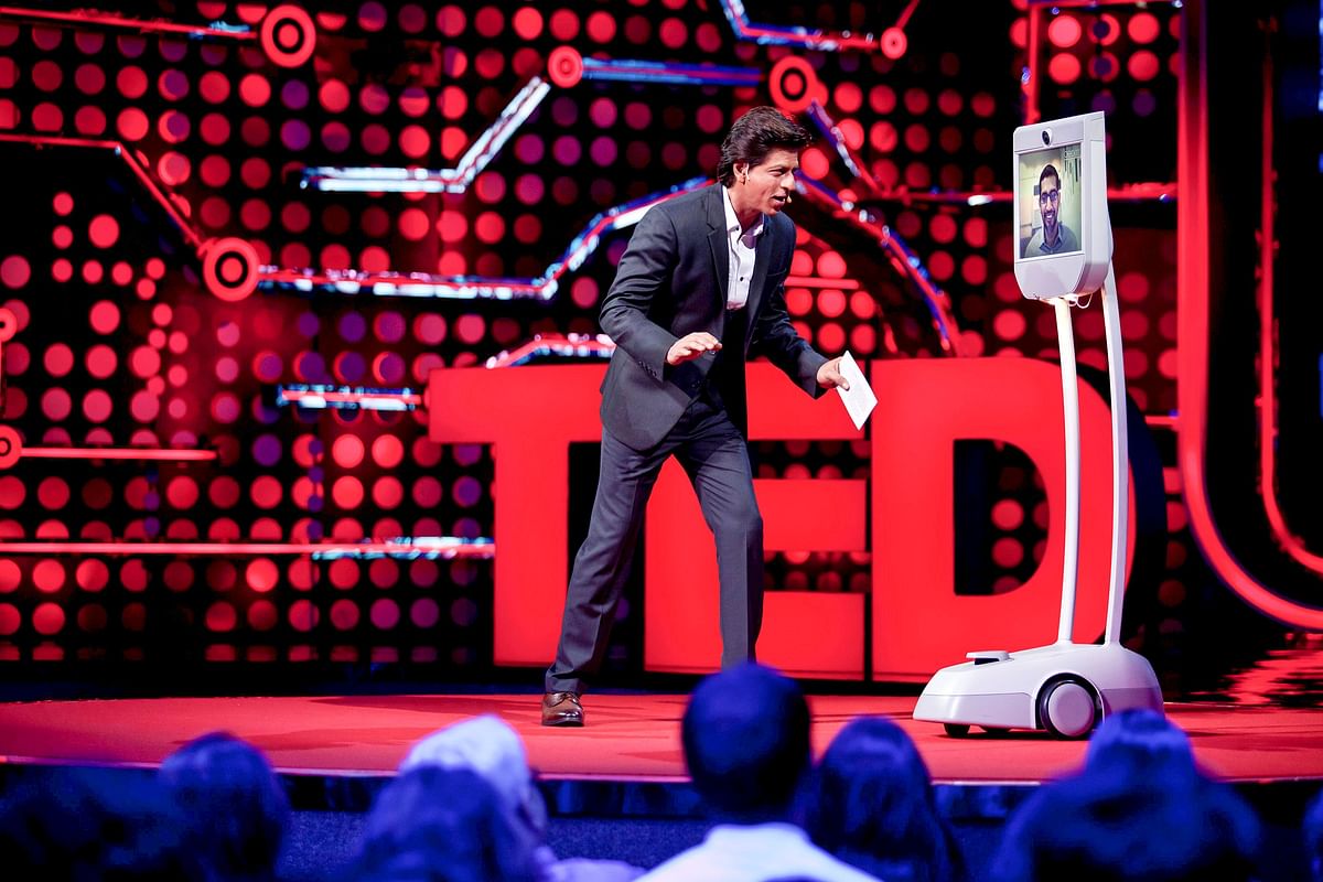

Google CEO Sundar Pichai teleported from California through Beam, a special robot.