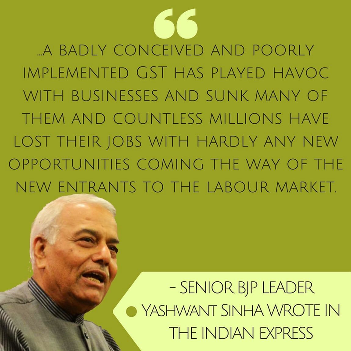 Yashwant Sinha is not the lone BJP leader to disapprove of his party-run government’s economic policies. 