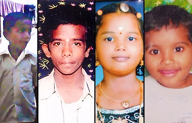 Victims of negligence: 7-year-old Rakesh, 16-year-old Manikanta, 9-year-old Geetha Lakshmi, and 5-year-old Abhishek. 