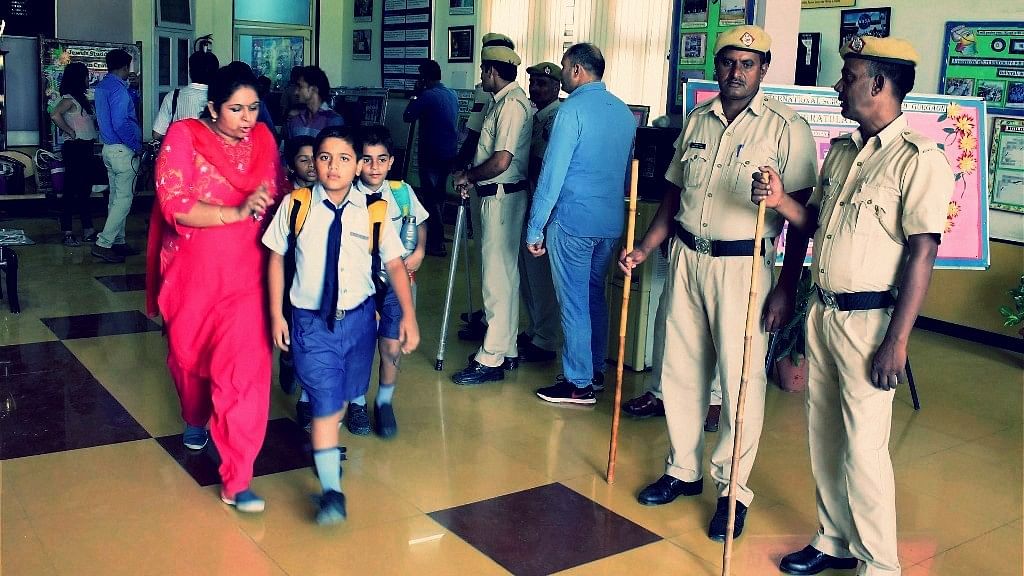 Parents taking their children back amid police presence after the murder of a 7-year-old boy at Gurugram’s Ryan International School. Photo used for representational purpose.