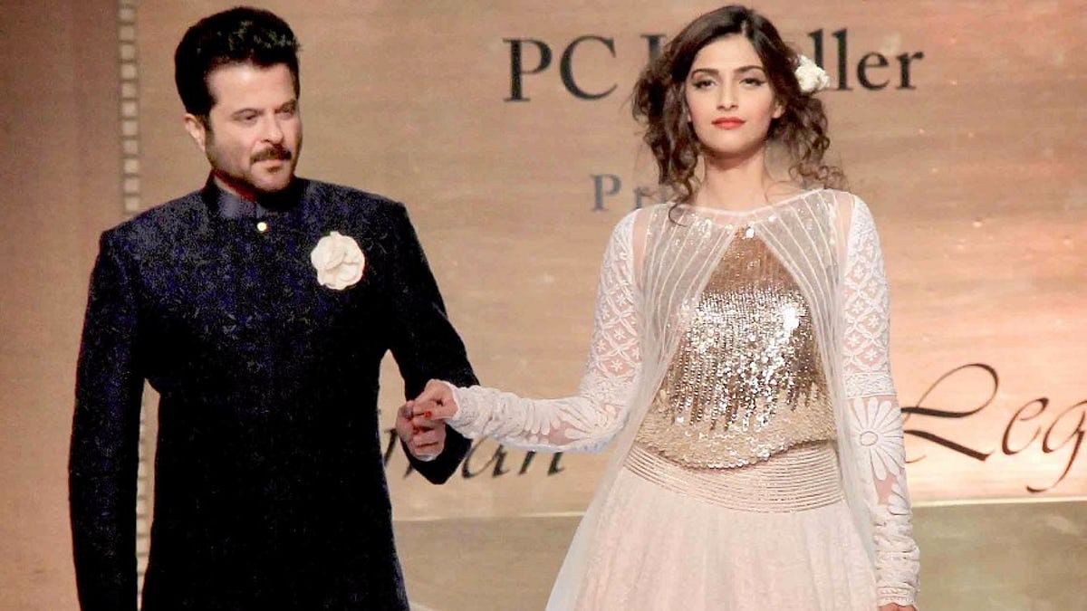 Anil Kapoor with Sonam Kapoor at an event.&nbsp;