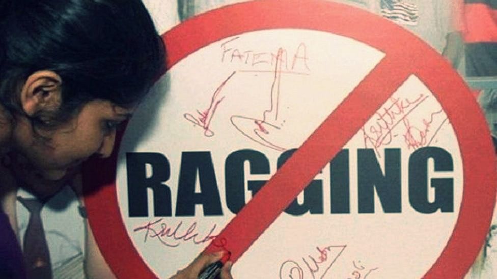 Image of an anti-ragging poster used for representational purposes. 