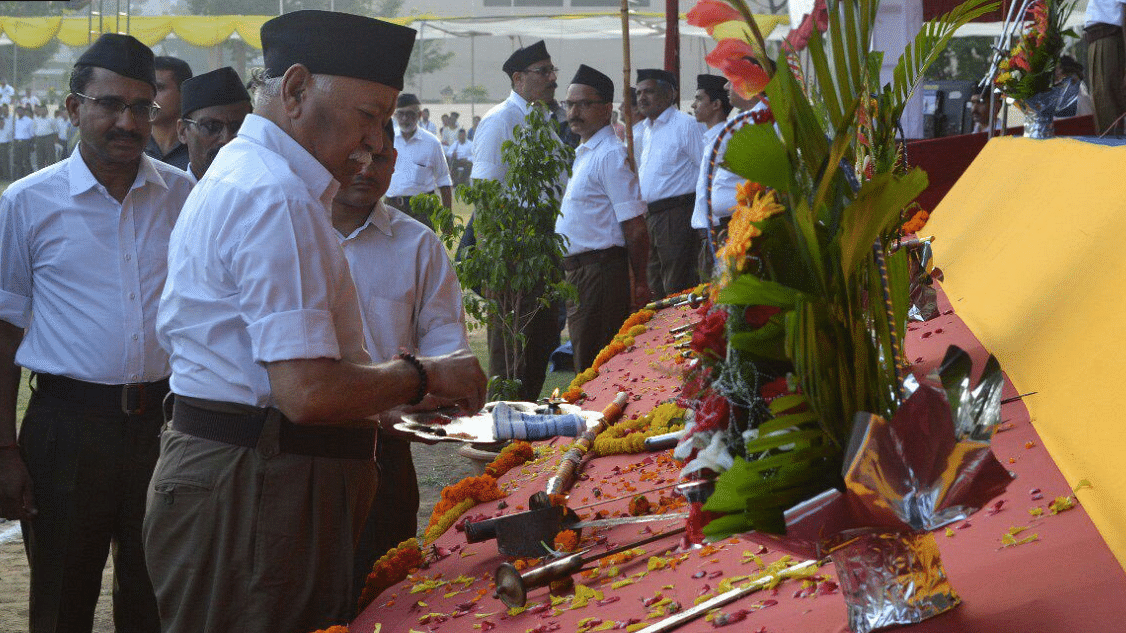 RSS chief Mohan Bhagwat in Nagpur on 30 September.
