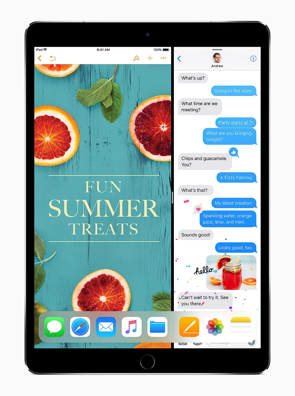 The multi-screen viewing feature on the iPad Pro. 