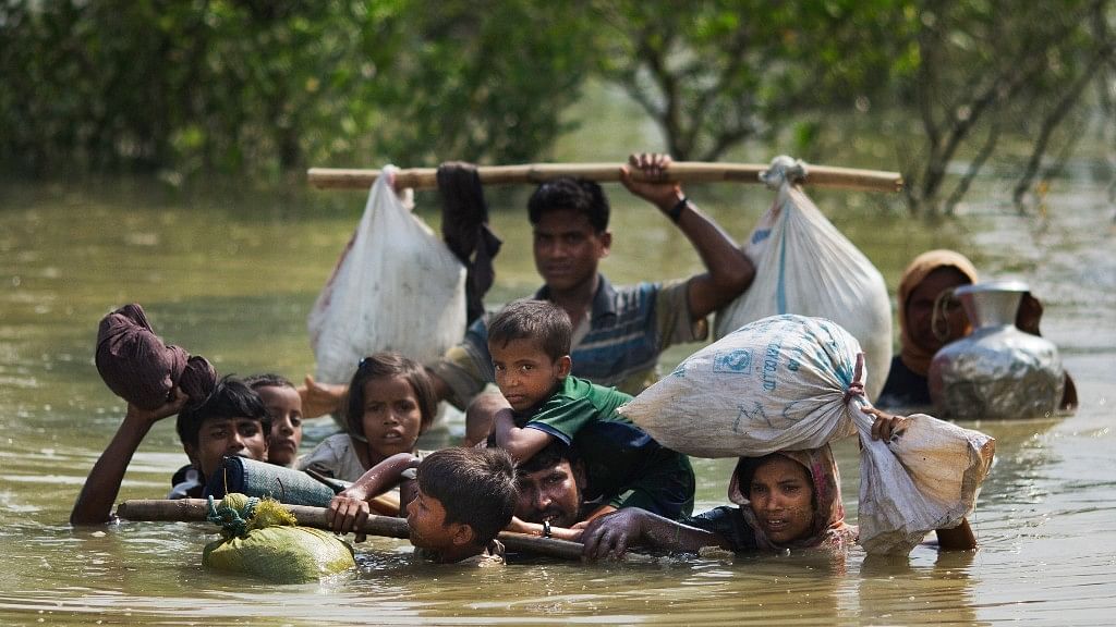 Rohingya refugees en-route Bangladesh.&nbsp;