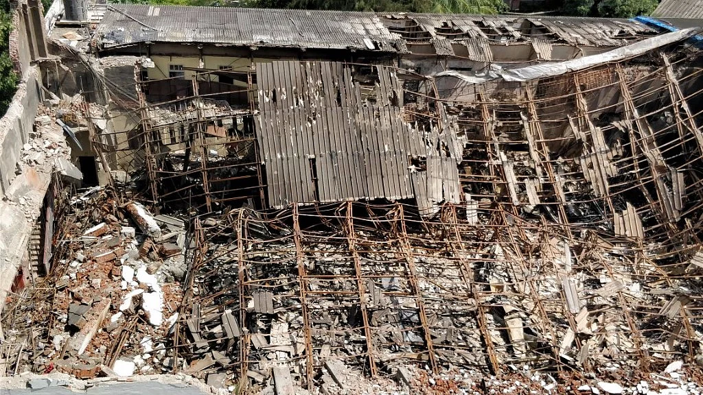 RK Studios after the fire mishap.