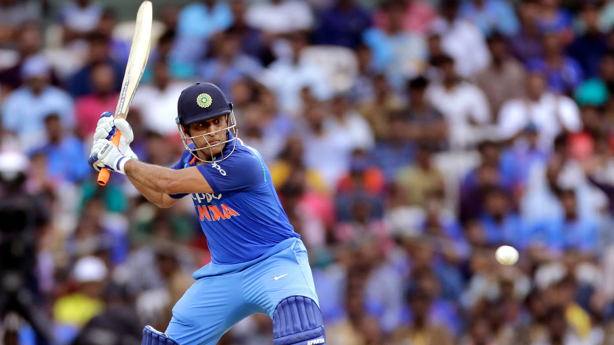 MS Dhoni during his innings at Chennai.