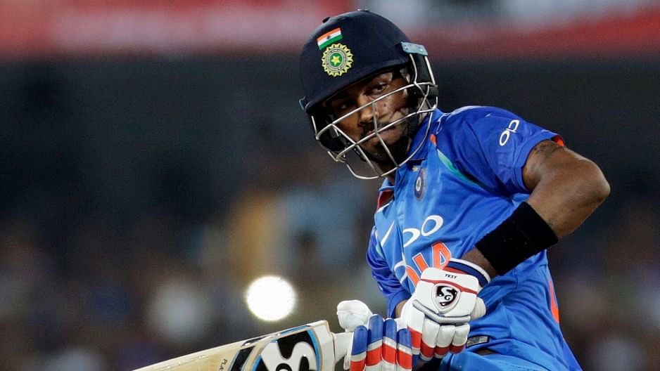 India’s Hardik Pandya bats during the third ODI against Australia.