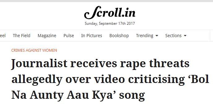 Harassment faced by a reporter at The Quint over ‘Bol Na Aunty’ song has been reported by several media outlets.