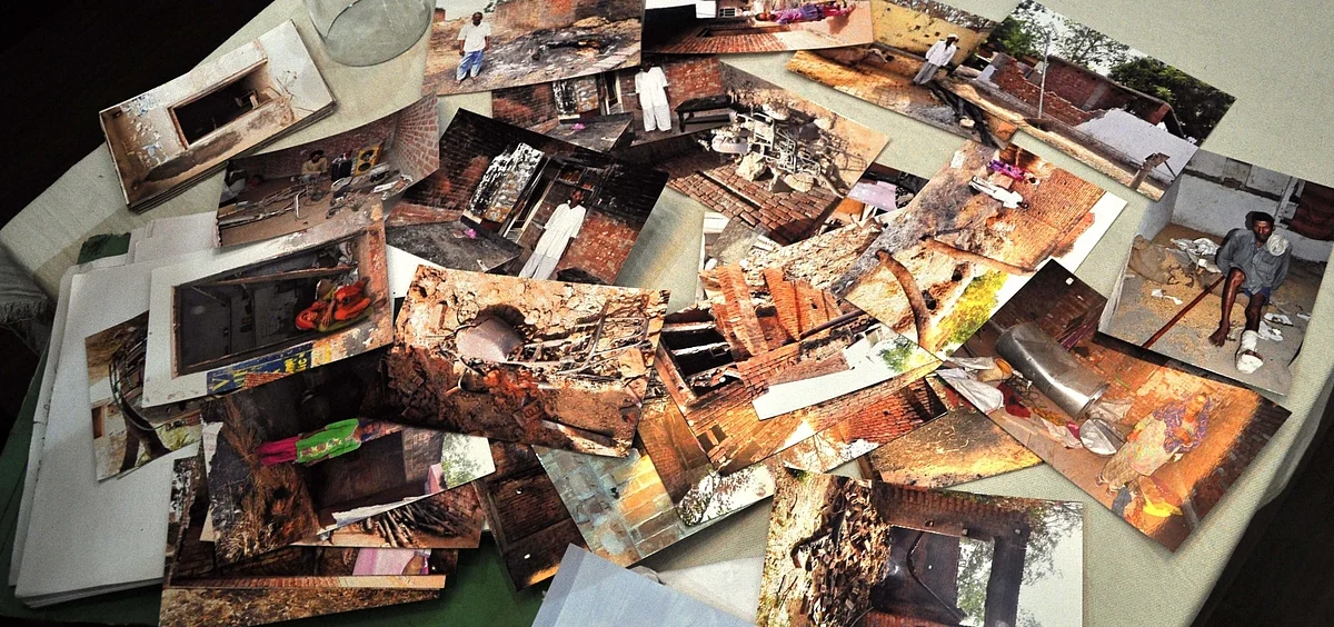 A collage of pictures of Saharanpur violence.